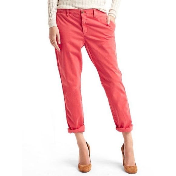 Scotch & Soda Pants - Scotch & Soda 100% Cotton Twill Low Rise Coral Pink Chino Pants Rolled Cuffs 27